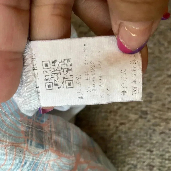 VTG IEF Womens L Silky Leaf Print Ruched Puff Sleeve Crop Top Fairy Square Neck - Picture 5 of 10